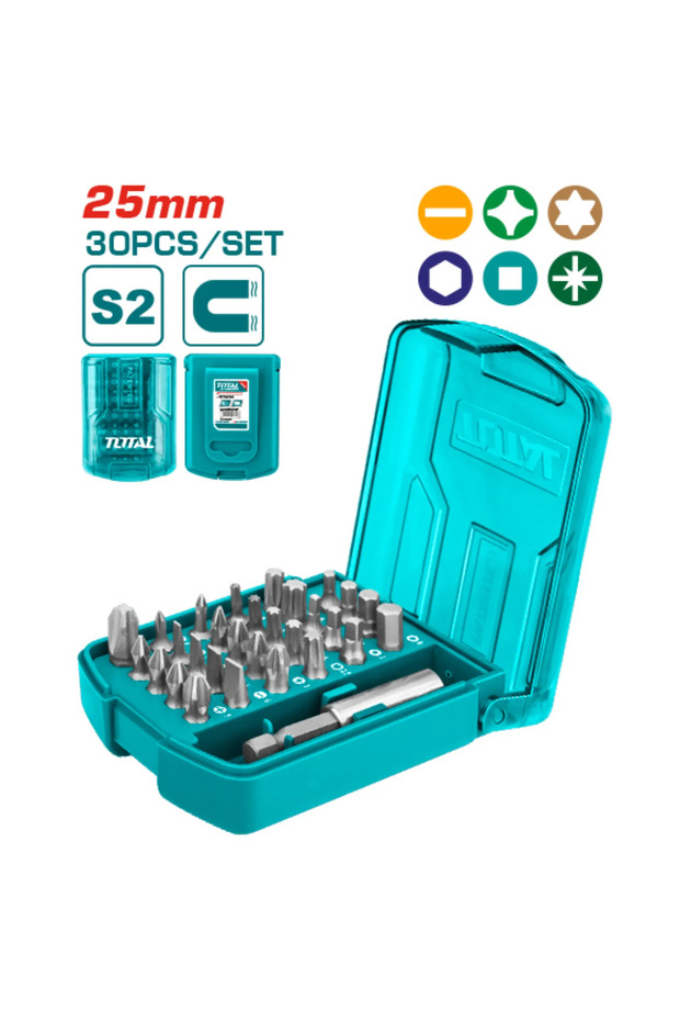 Total Tacsd10306 25mm Drill Bit Set with Screwdriver Bits 30pcs/set