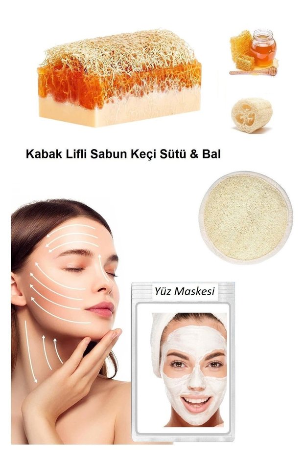 Set of 3 Pumpkin Fiber Face Pad Pumpkin Fiber Goat Milk Honey Soap Refreshing Skin Care Face Mask