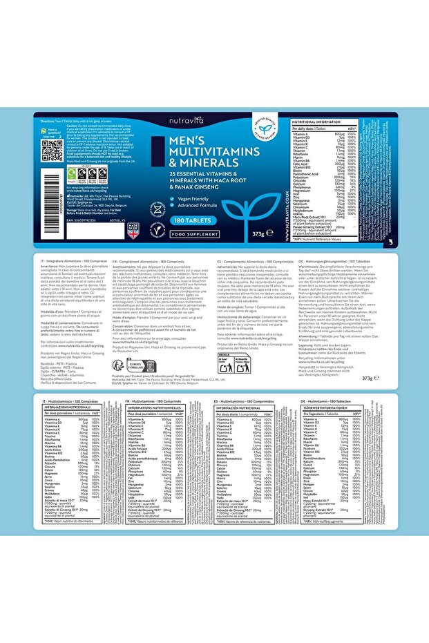 Men's Multivitamins and Minerals - 25 Essential Active Vitamins and Minerals with Added Maca Root an - 5