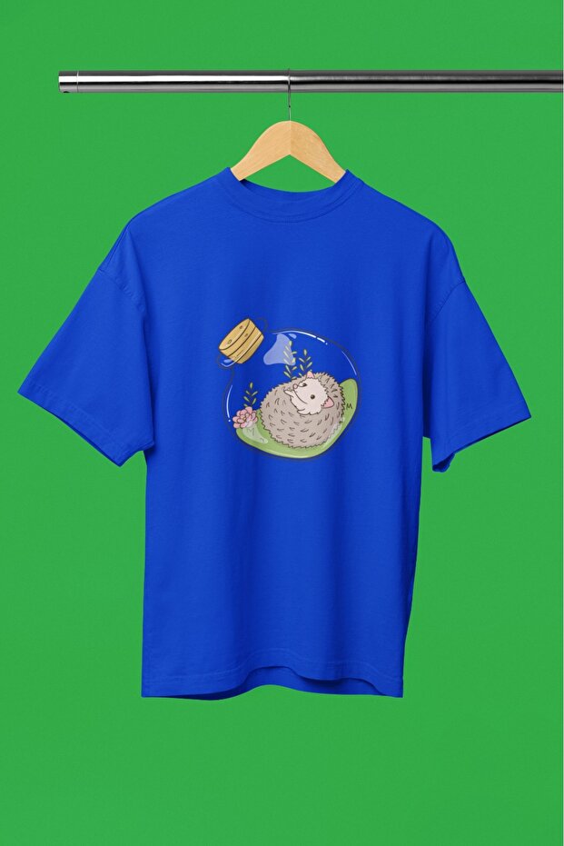 Men/Women's Round Neck Short Sleeve T-Shirt with Transfer Printed on a Bottle