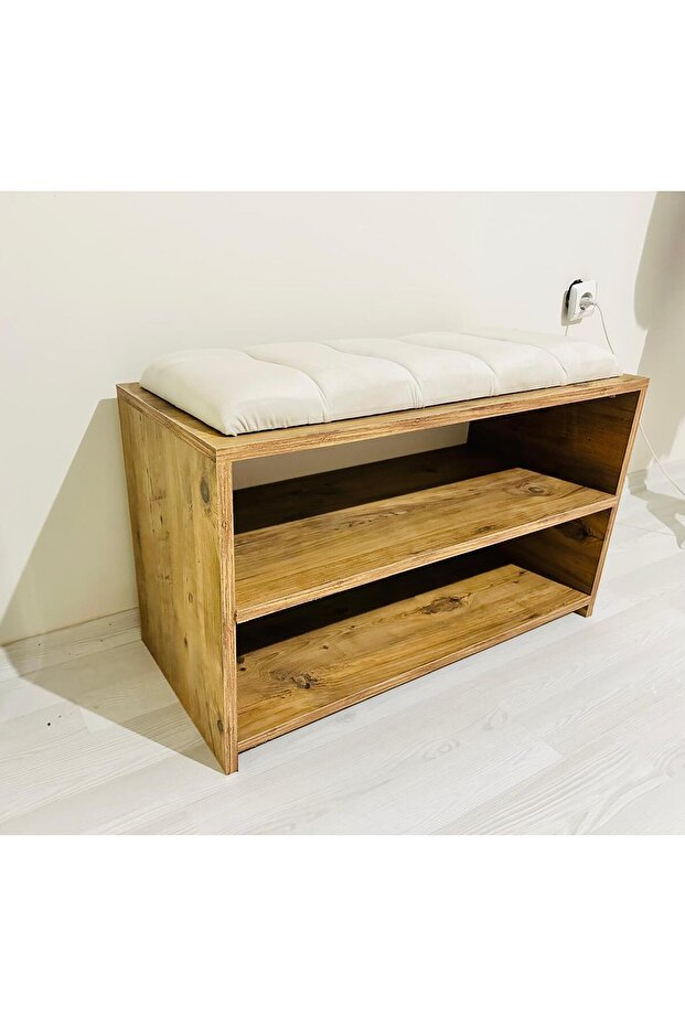 ahşap ayakkabılık iki raflı - 6