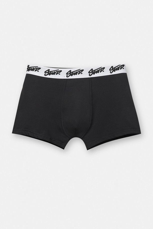 3'lü paket siyah STWD logolu pembe boxer - 5