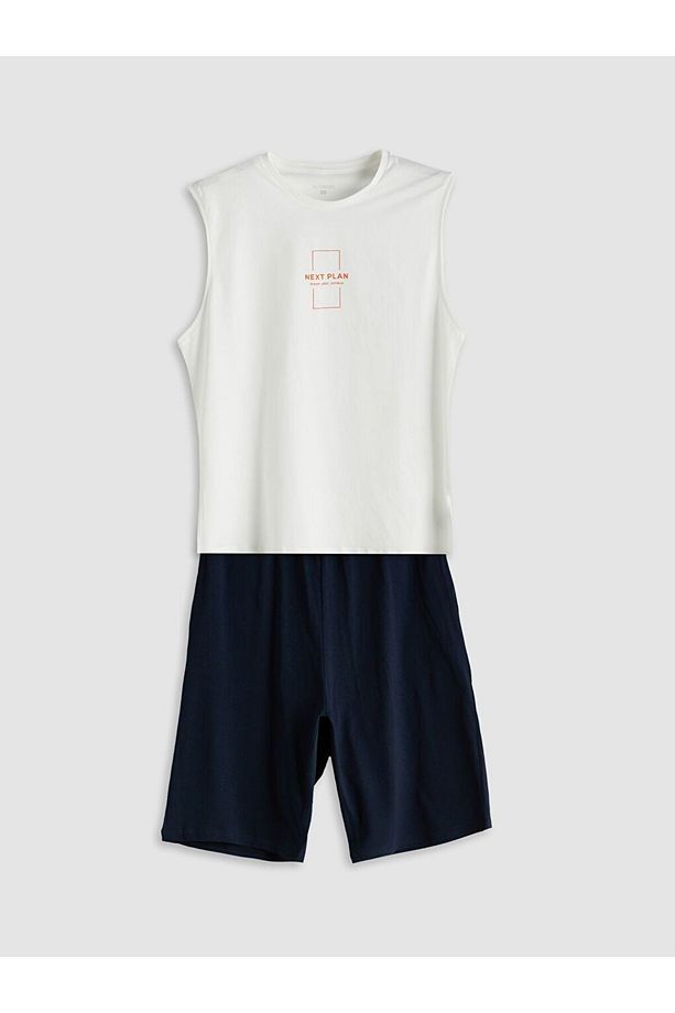Standart Kalıp Erkek Şortlu Pijama Takımı - 5