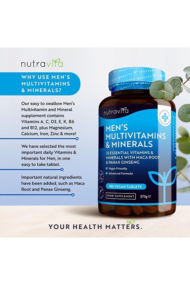 Men's Multivitamins and Minerals - 25 Essential Active Vitamins and Minerals with Added Maca Root an - 3