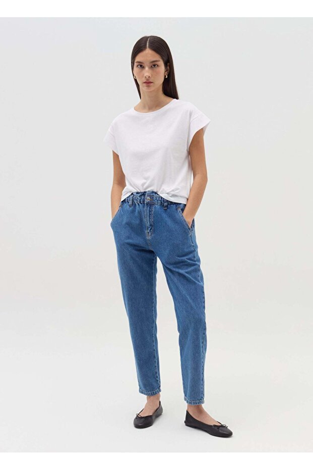 Paper Bag Jeans With Pockets