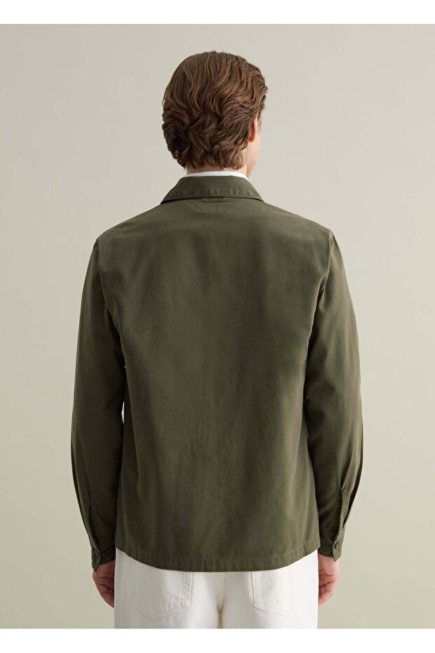 جاكيت بلون واحد من القطن - 3