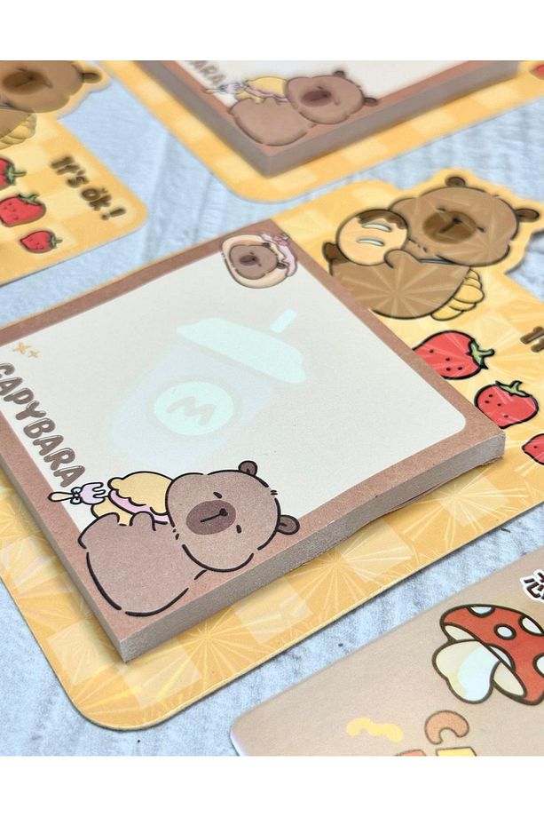 Capybara Desenli Güneşli Anlar Post-it 50 yaprak / Sticky Note / Yapışkanlı Not Kağıdı - 3