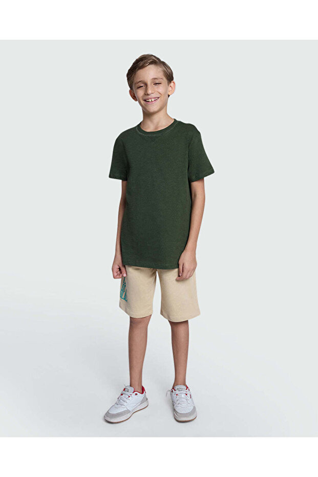 Brown Rice Cotton Shorts For Boys