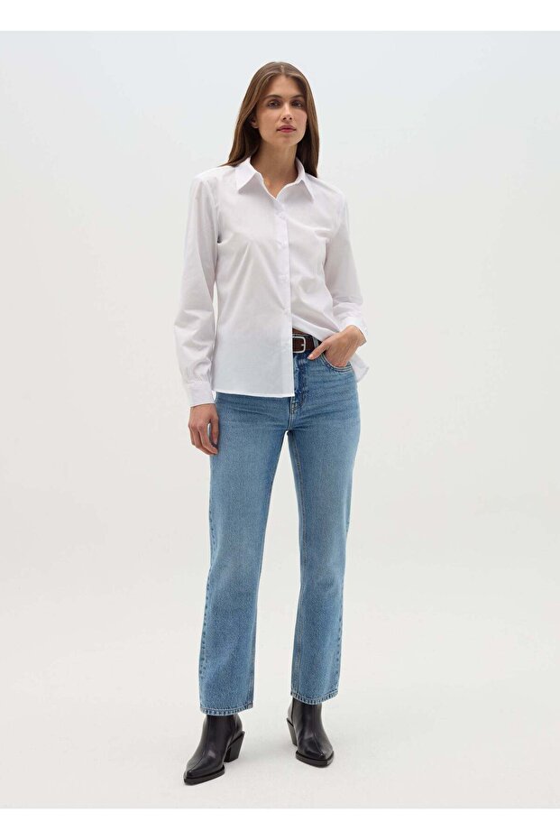 Curvy Shirt In Cotton Blend
