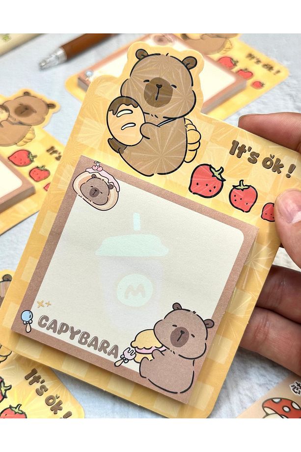Capybara Desenli Güneşli Anlar Post-it 50 yaprak / Sticky Note / Yapışkanlı Not Kağıdı - 5