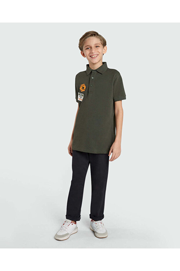 Black Elasticated Chinos For Boys