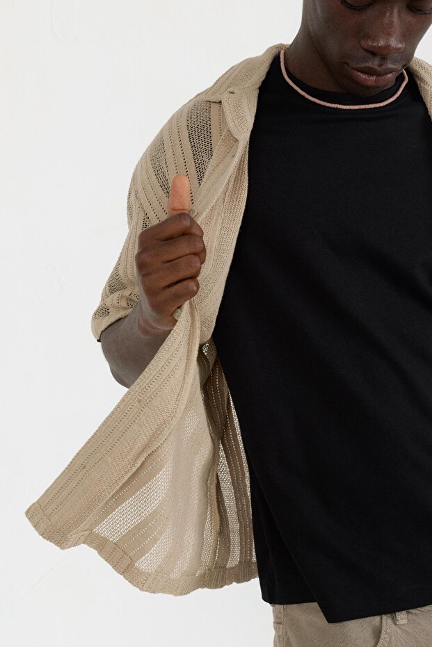 Ajurlu kısa kollu gömlek - 5