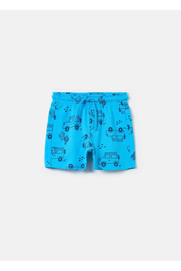 Cotton Shorts With Drawstring And Print