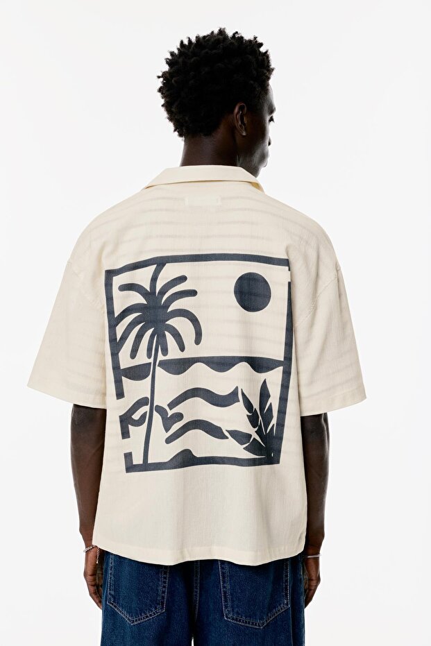 Kısa kollu yazılı gömlek - 5