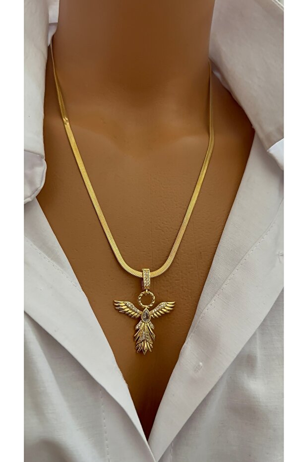 Çelik tasarım kolye - 1