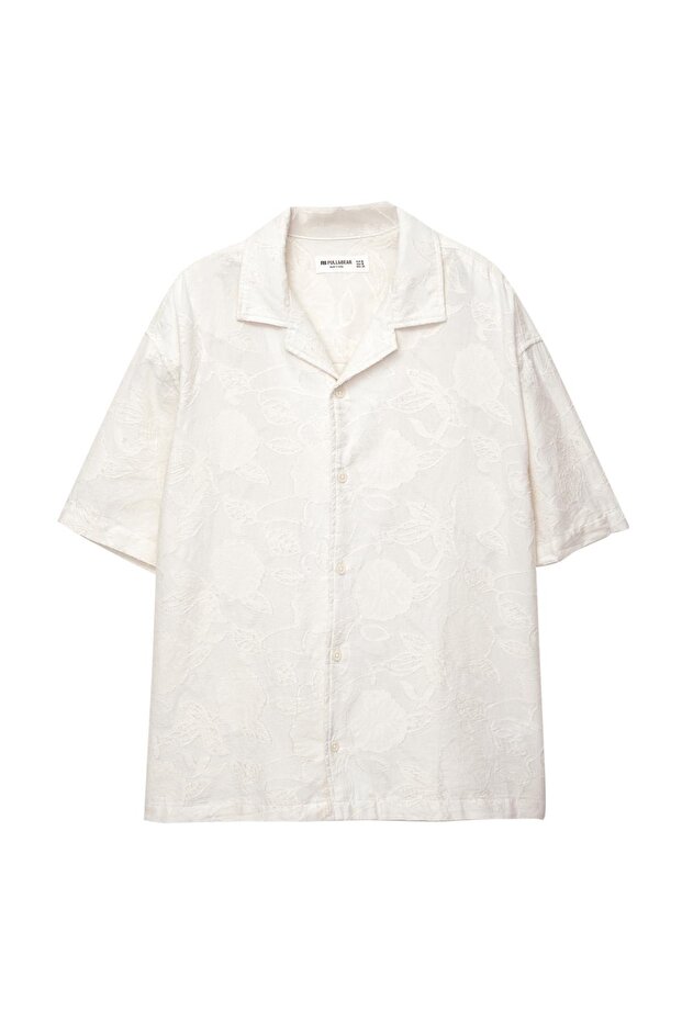 Çiçekli jakarlı gömlek - 4