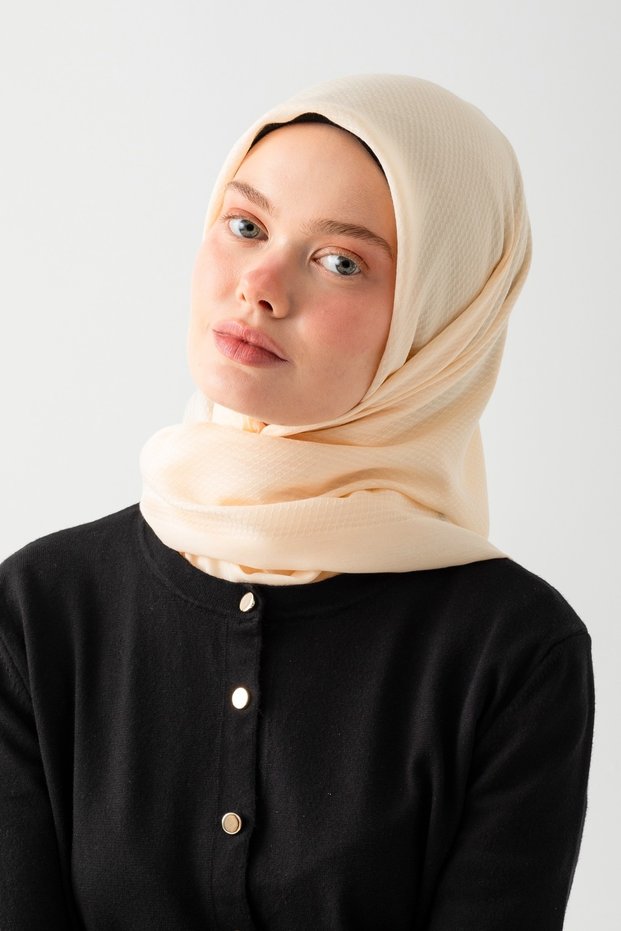 Soft Cotton Jacquard Scarf – Natural Textured, Lightweight and Breathable Fabric- Bamboo Cashew Scarf Soft Textured