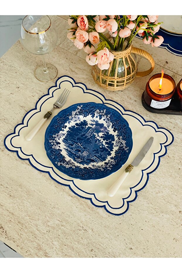 2-Piece White Embroidered American Service