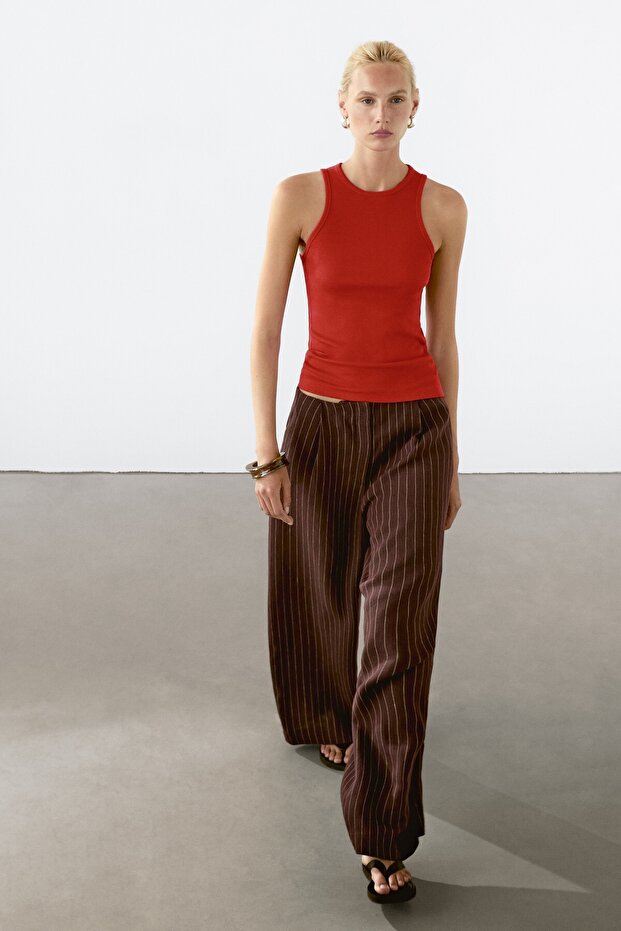 Pamuklu halter yaka top - 4