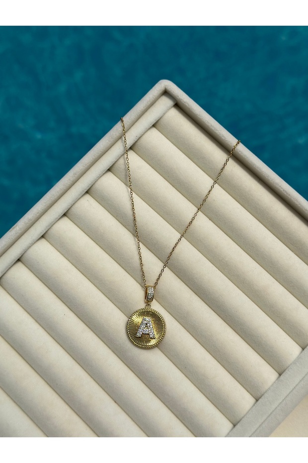 Taşlı A Harf Kolye - 2