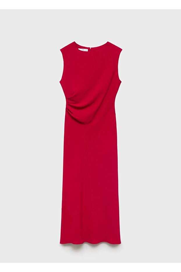 Büzgülü midi boy elbise - 3