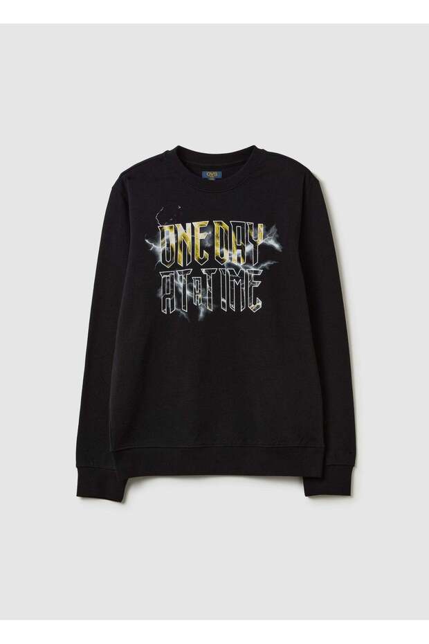 Round Neck Sweatshirt With Print