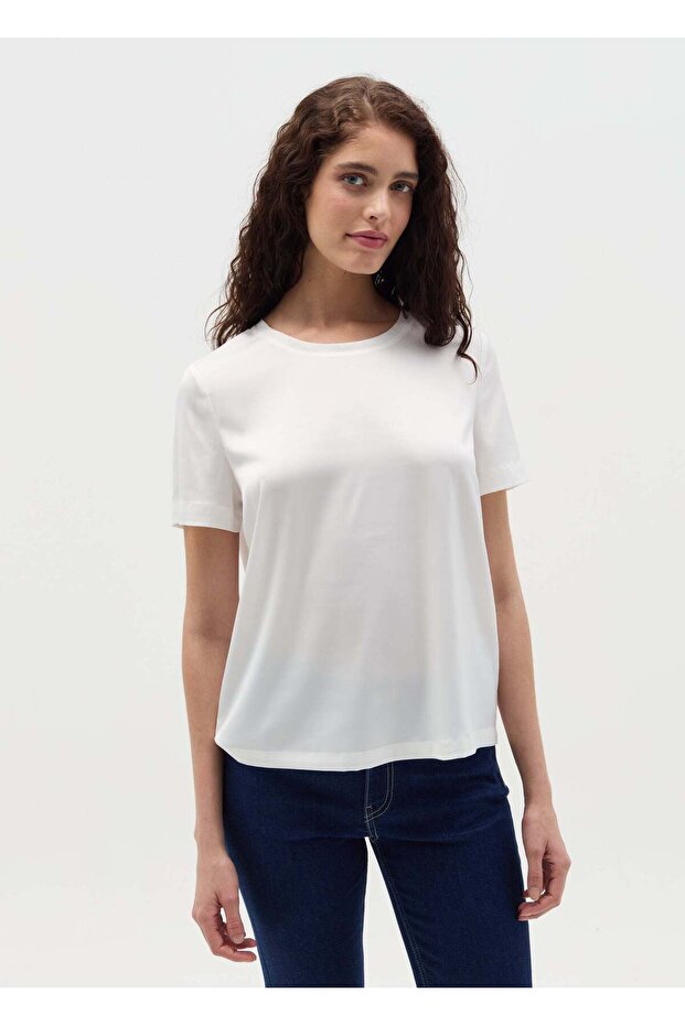 Short-Sleeved Blouse In Satin