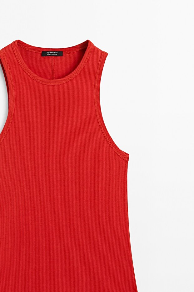 Pamuklu halter yaka top - 6