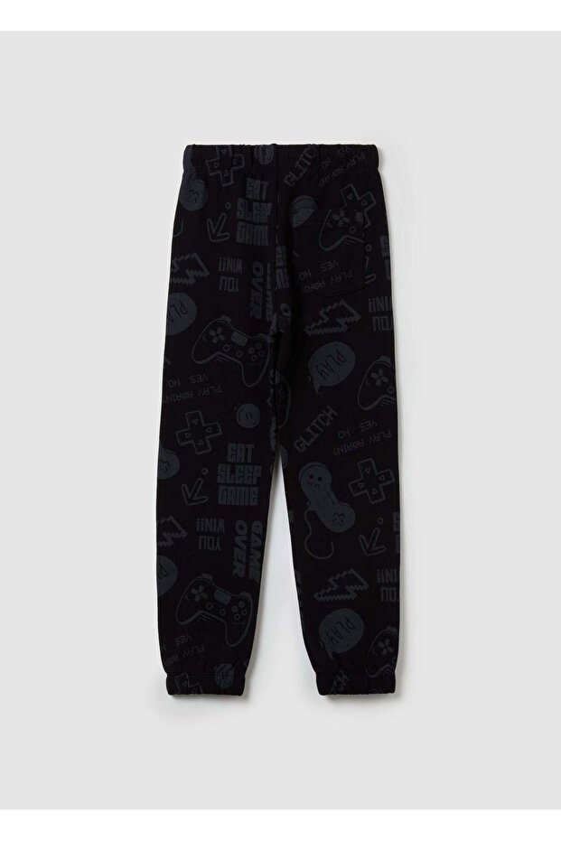 بنطال رياضي من الصوف مع رباط وطبعة - 2