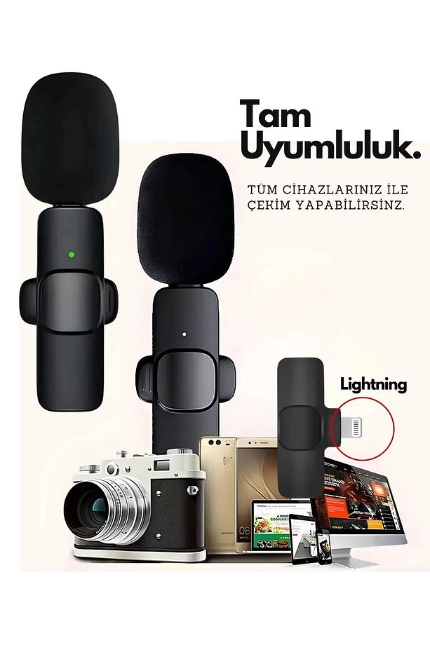Type-C Çiftli Kablosuz Yaka Mikrofonu Seti - YouTube, TikTok, Vlog ve Canlı Yayınlar İçin Telefon Uy - 3