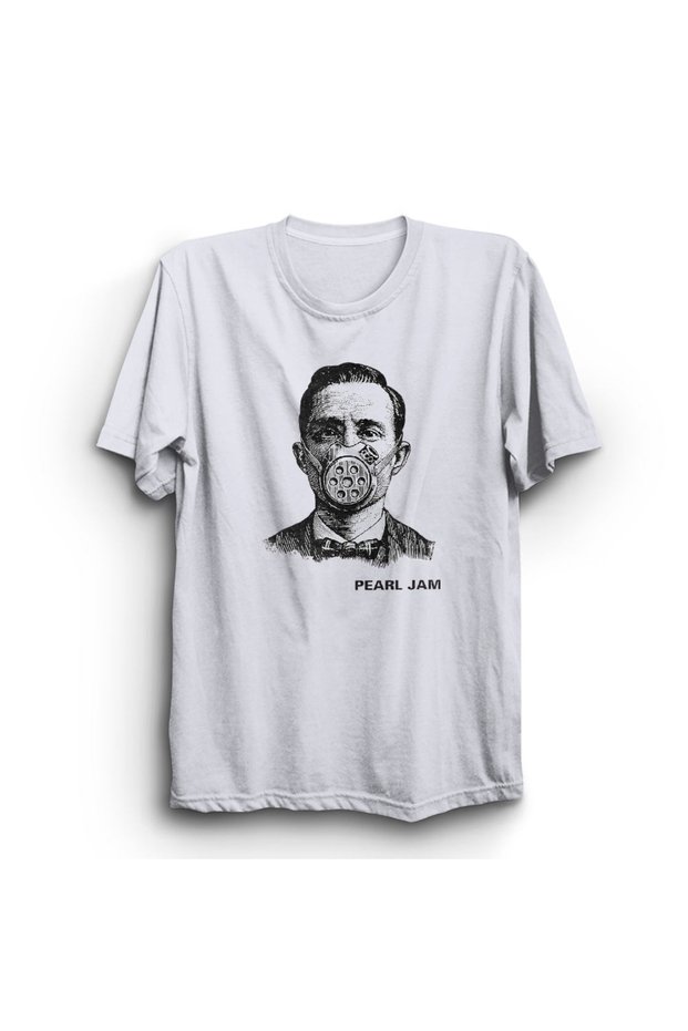 Pearl Jam, Gas Mask, Rock Metal Music Band Printed, Unisex Black 100% Cotton T-Shirt