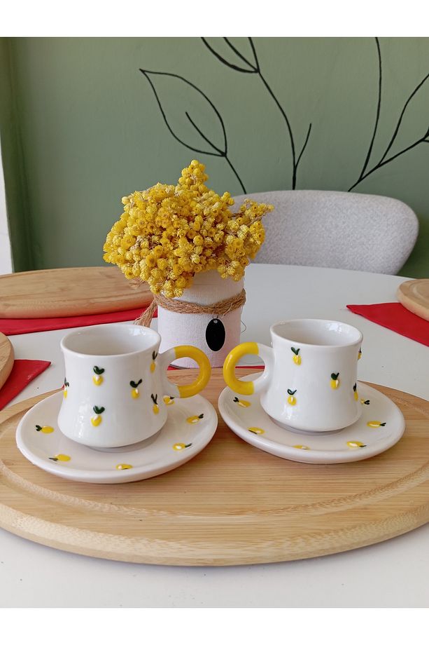 2'li limonlu kahve takımı el yapımı - 1