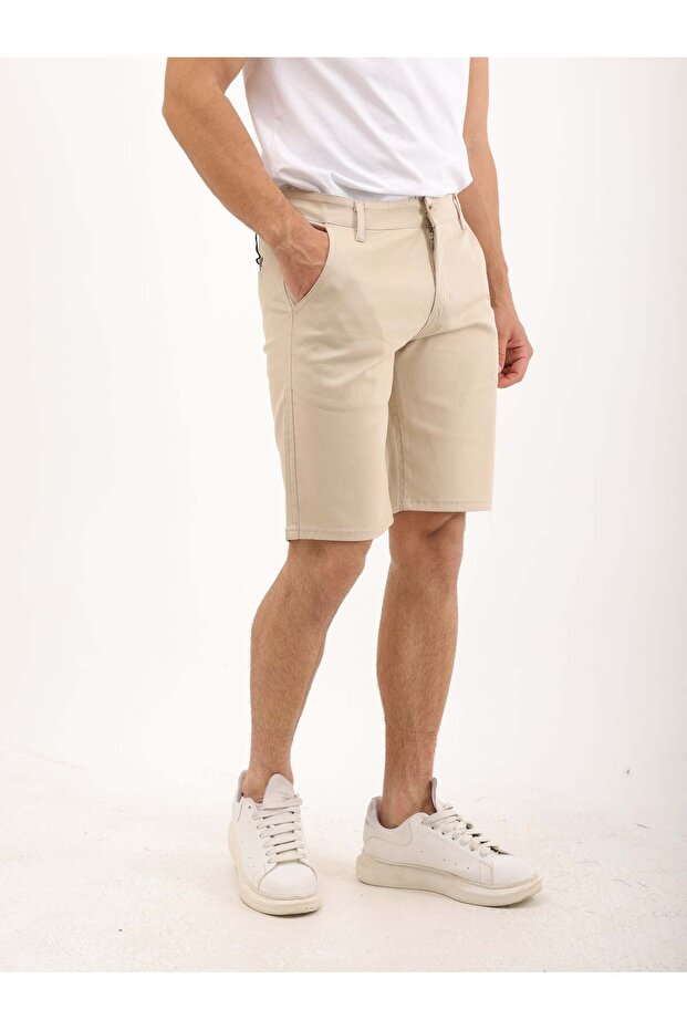 Erkek Regular Fit Keten Şort - 5