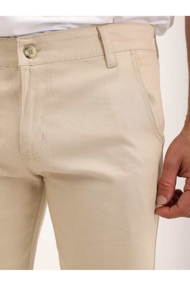 Erkek Regular Fit Keten Şort - 7