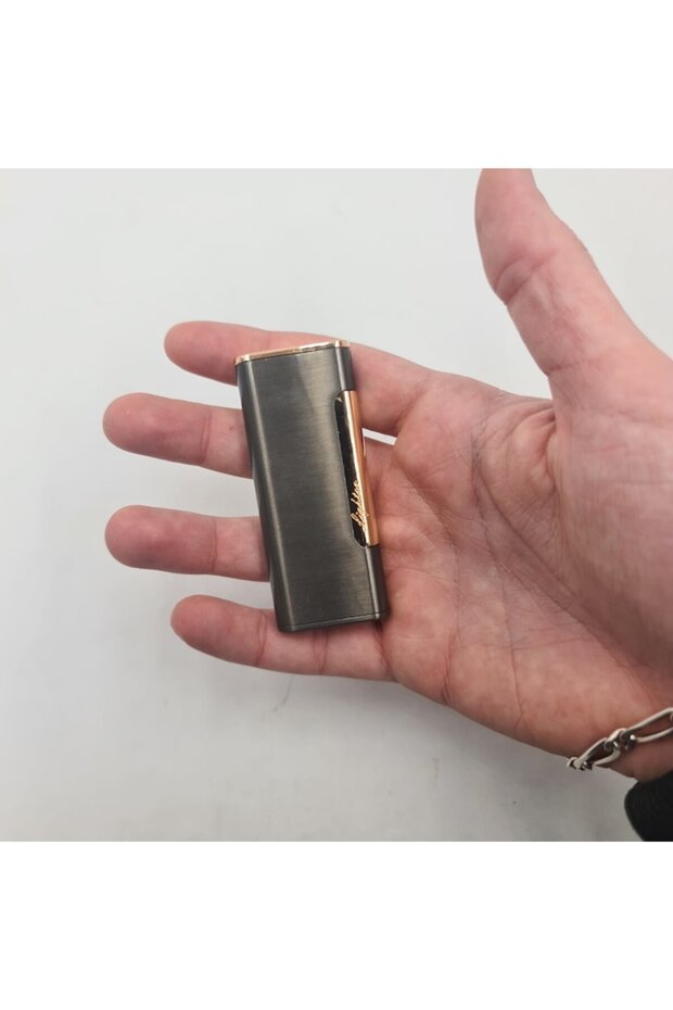 Gas Lighter, Simplified Model, Trigger Ignition, Windproof, Refillable, Adjustable Flame, Metallic, - 3