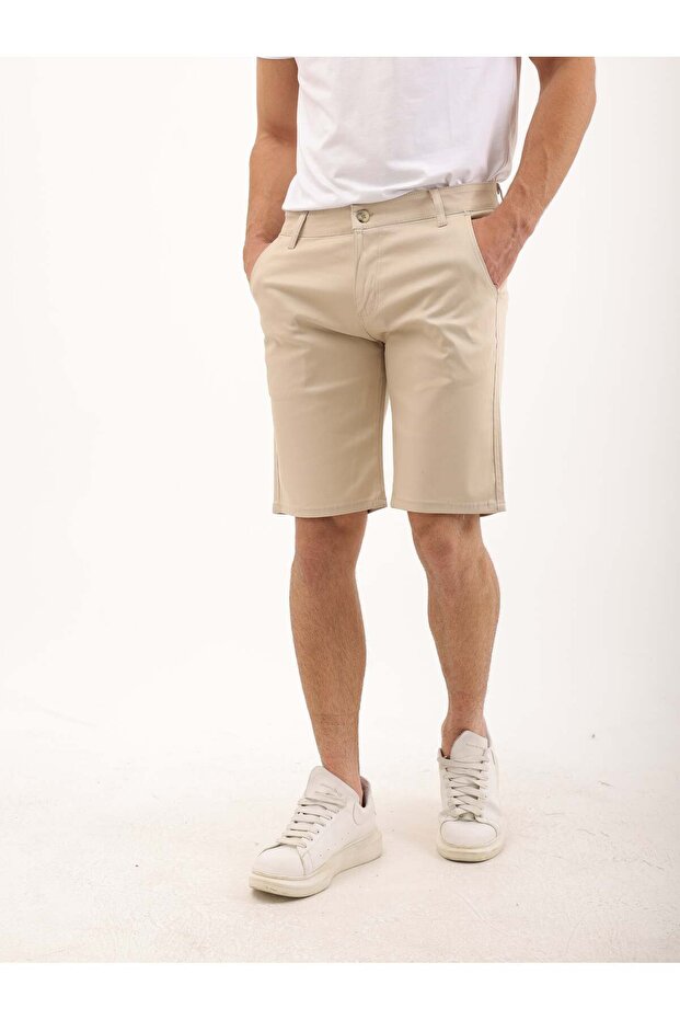 Erkek Regular Fit Keten Şort - 4