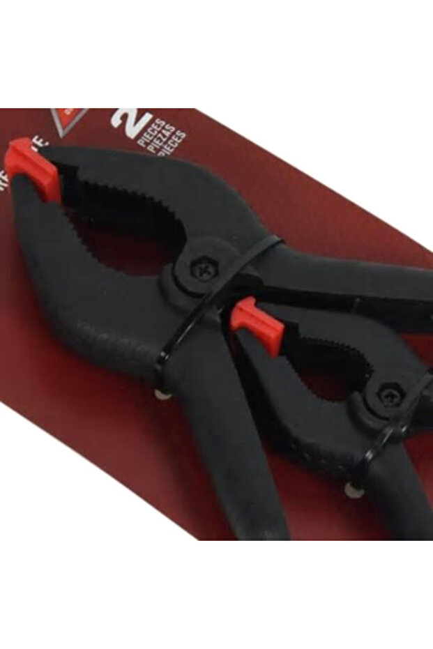 طقم مشبك زنبركي مكون من قطعتين باللون الأسود - 2