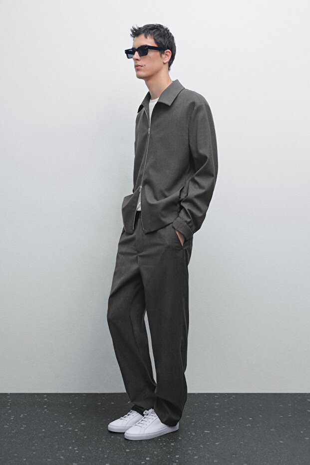 Total look yün karışımlı ceket - 1