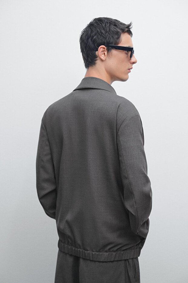 Total look yün karışımlı ceket - 3