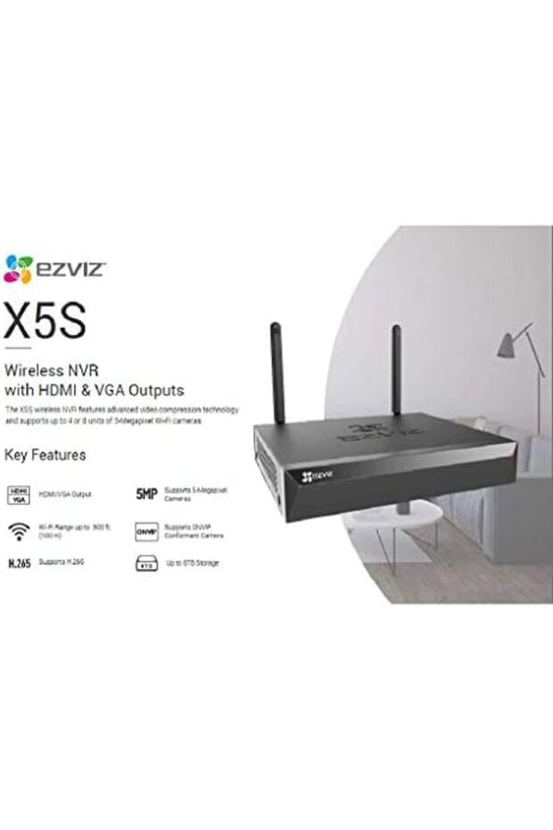X5S-8W Wireless Network Video Recorder (NVR) with HDMI/VGA Output, Supports Up to 8 Wi-Fi Cameras - 2