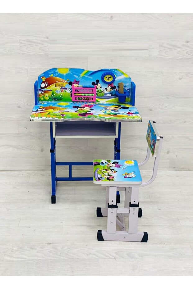 طاولة دراسة وكرسي قابلان للطي - 1