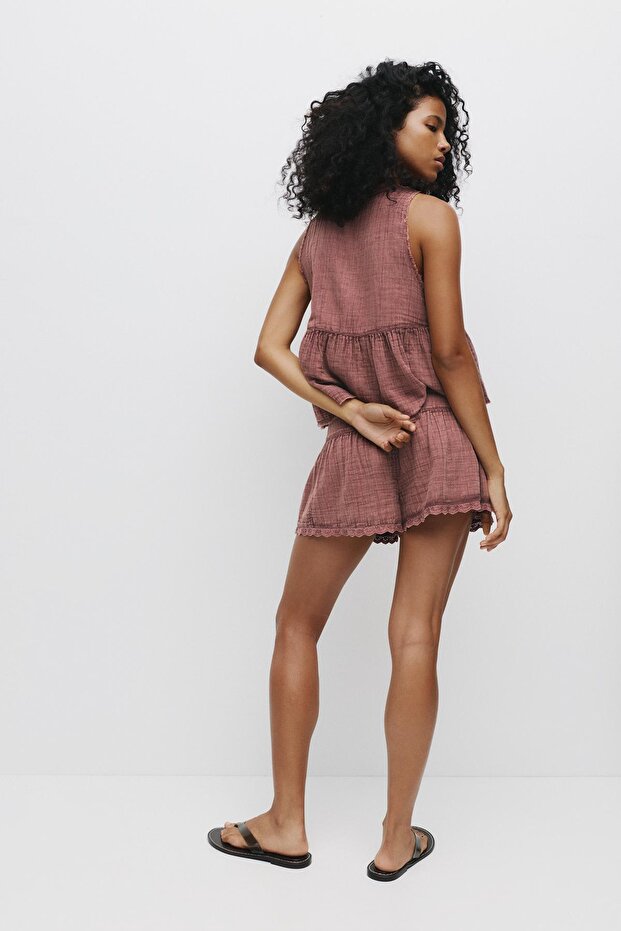 Rustik dantel detaylı üst - 3