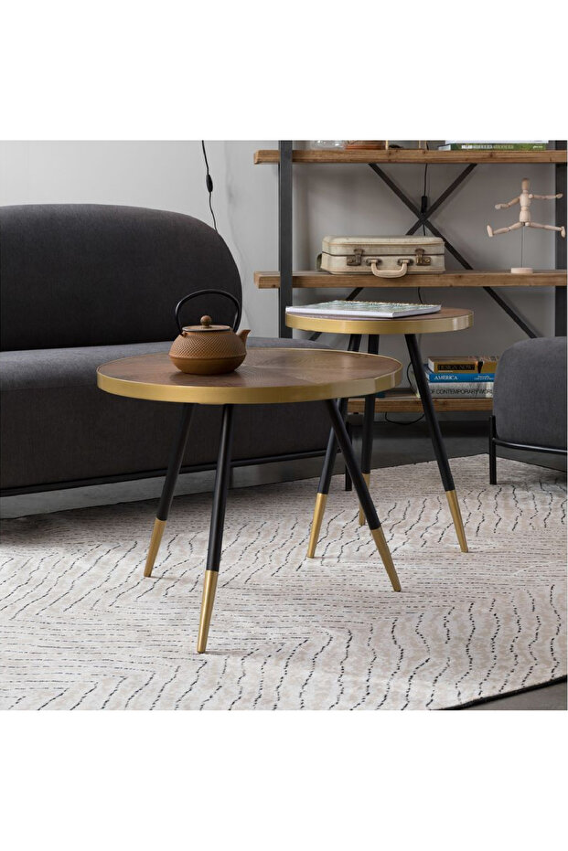 طاولة جانبية بنية اللون - تصميم أنيق وموفر للمساحة - 2