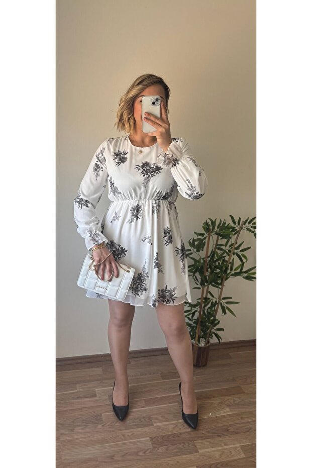 Şifon Astarli Elbise - 1