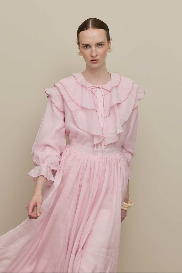 Çok Parçalı Maxi Etek Açık Pembe - 4