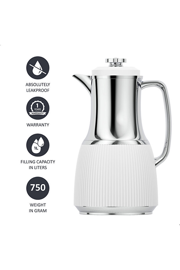 1 Liter Flask - Leakproof Button Locking Design, Lightweight Durable Flask for Hot & Cold Drinks - 5