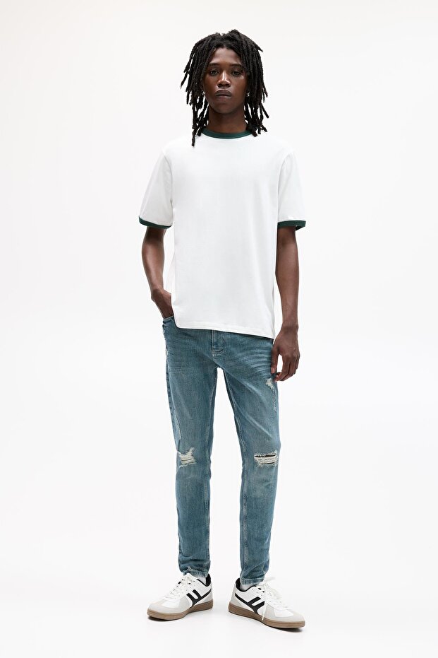 Yırtık skinny jean - 1