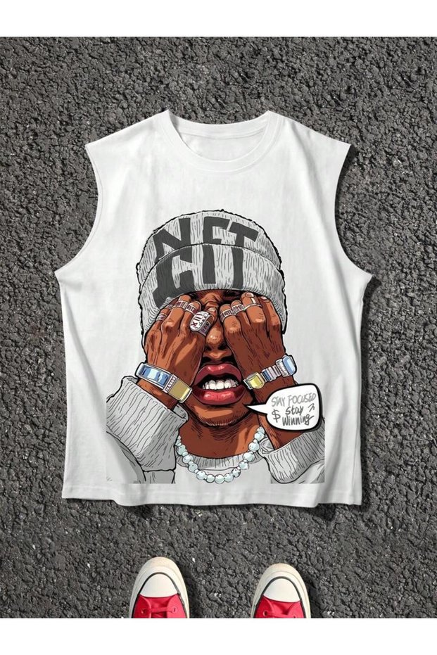 Men's Sleeveless T-Shirt - Graffiti Style Printed | Special for Street Fashion and Style Lovers”