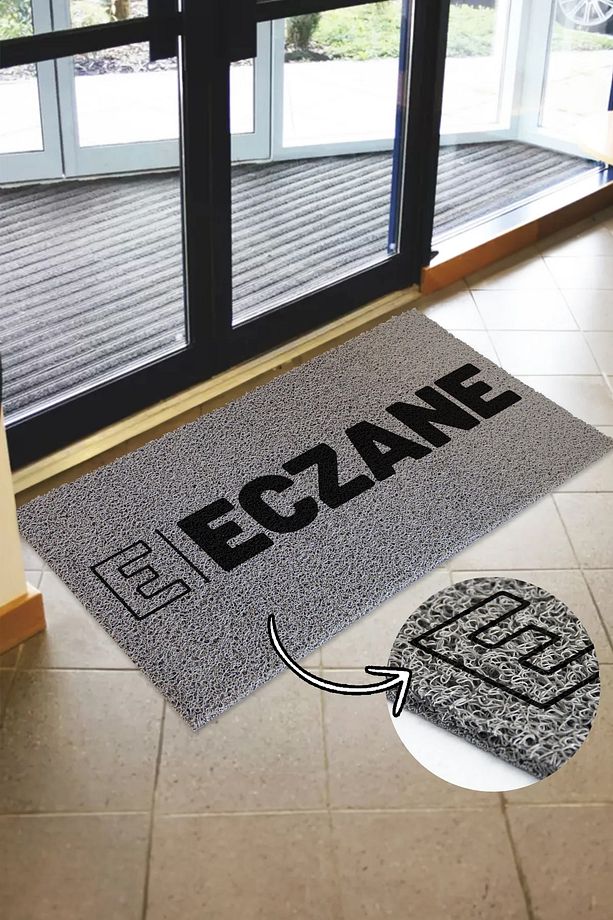 Eczane Paspası - Kıvırcık Paspas - Dış ve İç Mekan Paspası - Suya Dayanıklı - 1