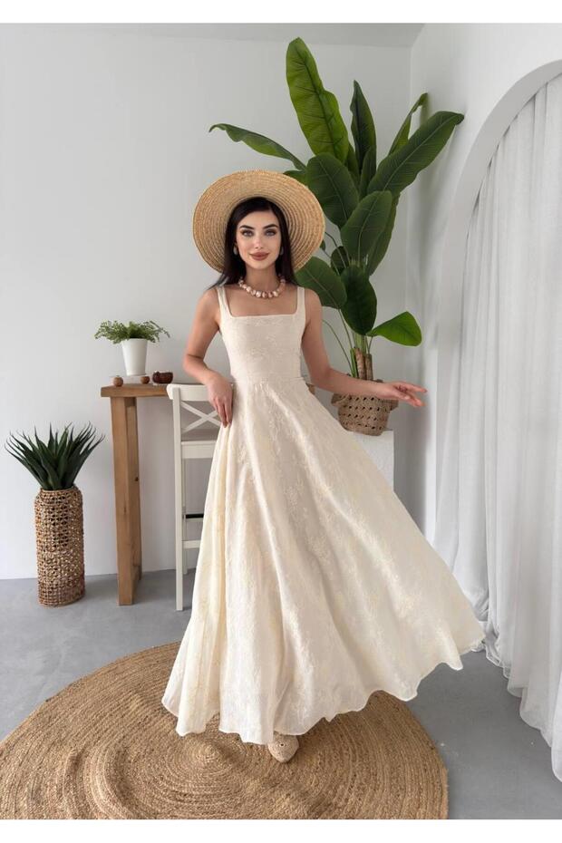 Cuper Çiçek Detaylı Elbise - 6